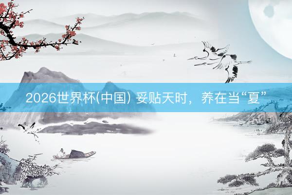 2026世界杯(中国) 妥贴天时，养在当“夏”