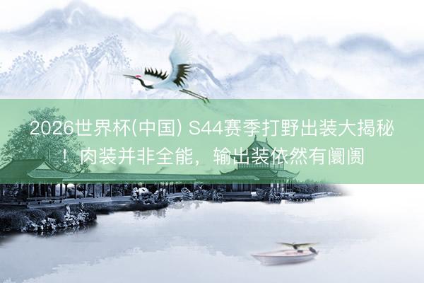 2026世界杯(中国) S44赛季打野出装大揭秘！肉装并非全能，输出装依然有阛阓