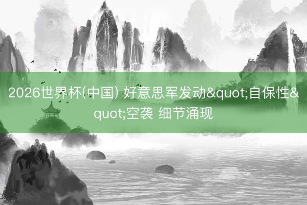 2026世界杯(中国) 好意思军发动"自保性"空袭 细节涌现