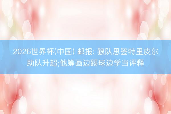 2026世界杯(中国) 邮报: 狼队思签特里皮尔助队升超;他筹画边踢球边学当评释