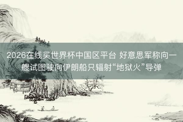 2026在线买世界杯中国区平台 好意思军称向一艘试图驶向伊朗船只辐射“地狱火”导弹