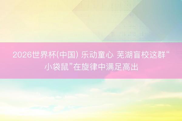 2026世界杯(中国) 乐动童心 芜湖盲校这群“小袋鼠”在旋律中满足高出