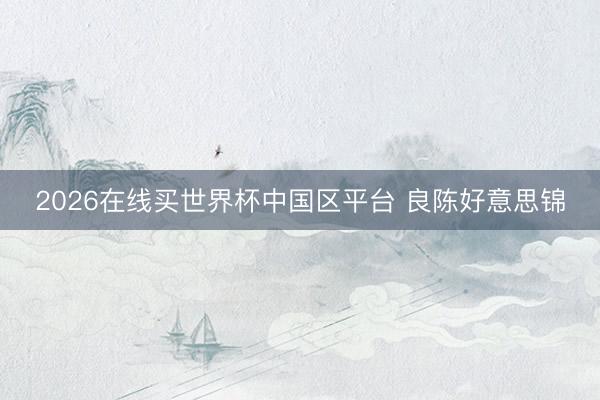 2026在线买世界杯中国区平台 良陈好意思锦