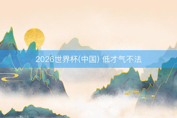 2026世界杯(中国) 低才气不法