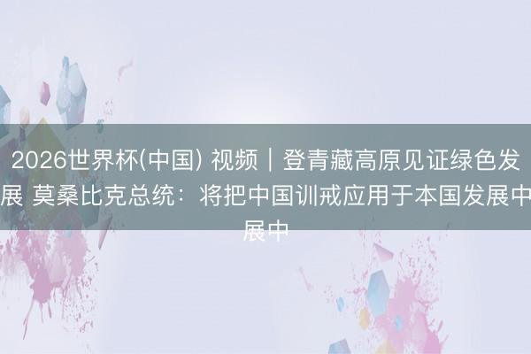2026世界杯(中国) 视频｜登青藏高原见证绿色发展 莫桑比克总统：将把中国训戒应用于本国发展中
