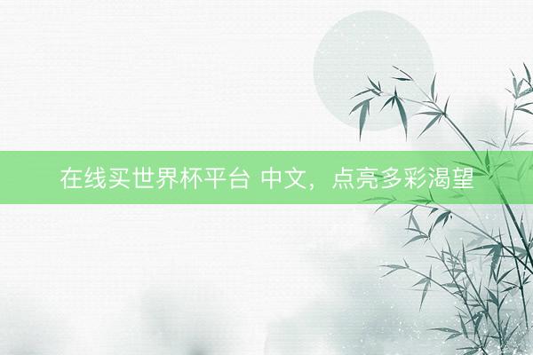在线买世界杯平台 中文，点亮多彩渴望