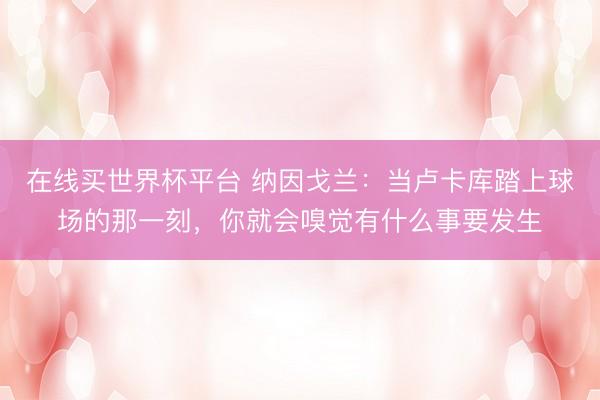 在线买世界杯平台 纳因戈兰：当卢卡库踏上球场的那一刻，你就会嗅觉有什么事要发生